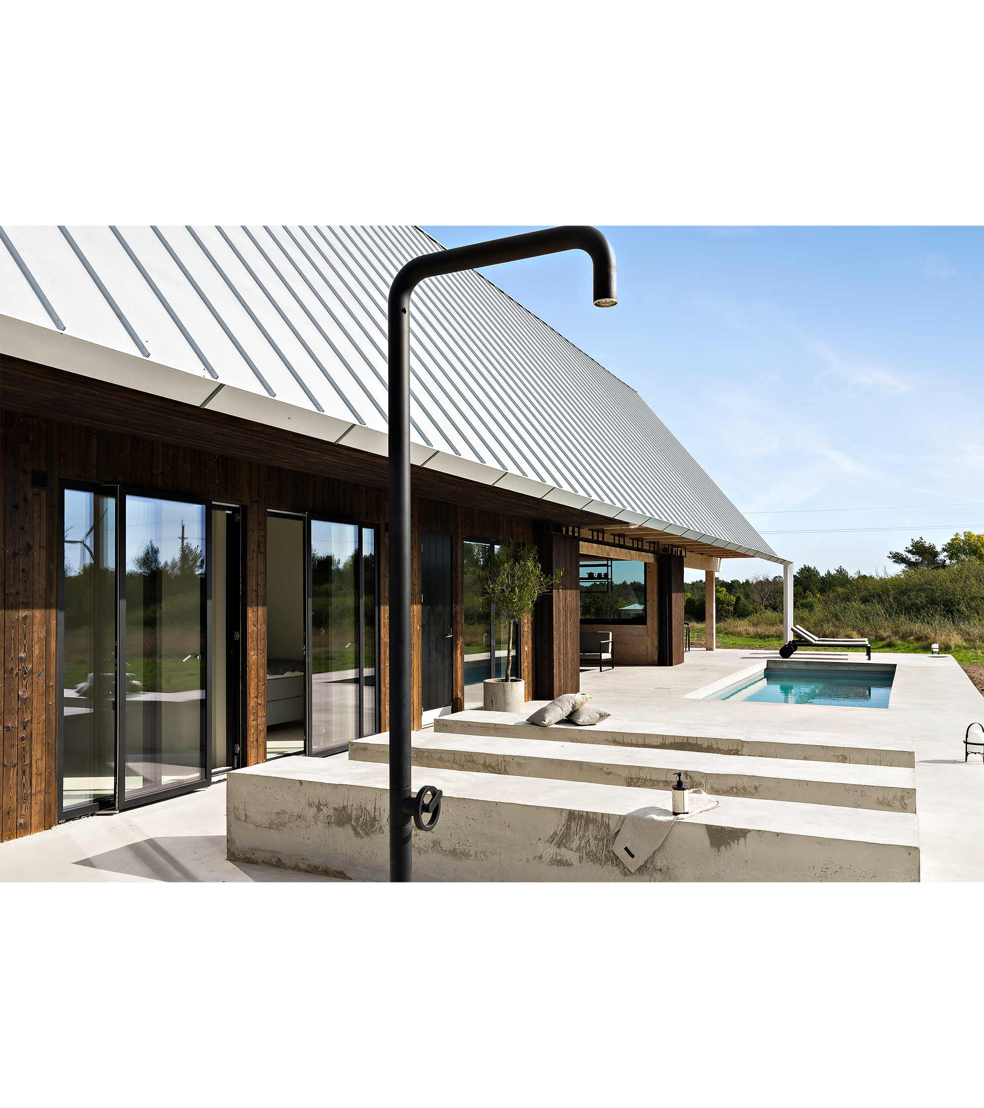 Skjutdörr 2-delad aluminium 3-glas