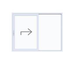 preview image for Lyft-glid skjutdörr 2-delad PVC 3-glas