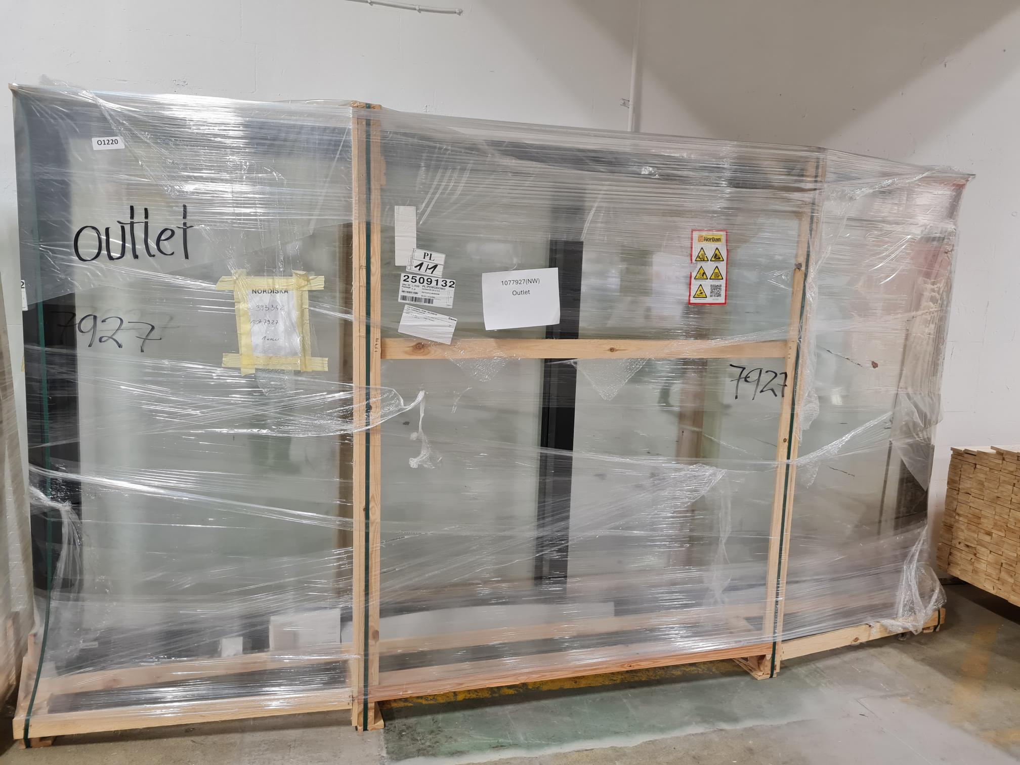 preview image for Skjutdörr 2-delad aluminium 3-glas, höger gångdörr sett utifrån - O1220