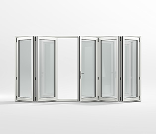 preview image for Utåtgående 5-delat 5V2-3 vikdörr 3-glas