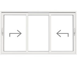 preview image for Lyft-Glid Skjutdörr 3-delad Schema K Trä-Aluminium 3-glas