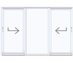 preview image for Skjutdörr 3-delad Schema K PVC 3-glas