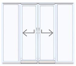 preview image for Skjutdörr 4-delad PVC 2-glas