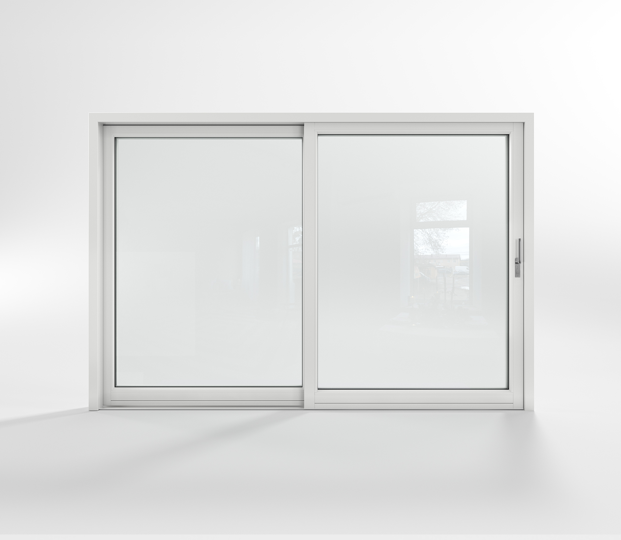 Skjutdörr 2-delad aluminium 3-glas