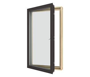 preview image for Utåtgående sidohängt 1-luft aluminium 3-glas