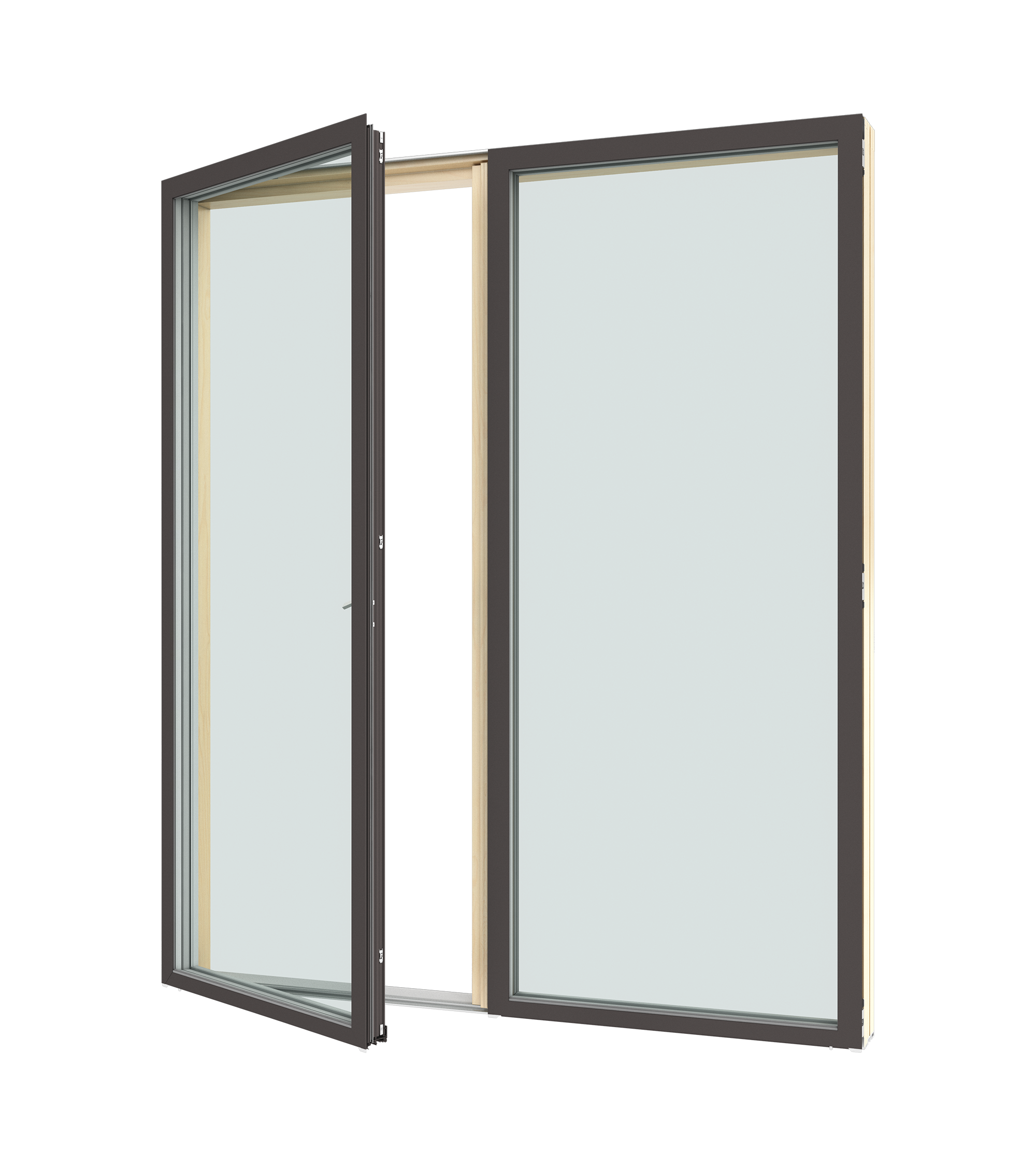 Paraltandörr aluminium 3-glas