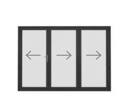 preview image for Utåtgående 3-delat 3V1-2 vikparti 3-glas