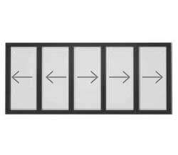 preview image for Utåtgående 5-delat 5V2-3 vikparti 3-glas