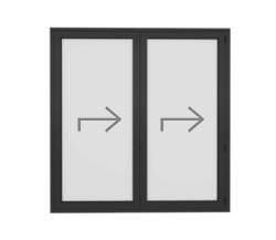 preview image for Utåtgående 2-delat 2V0-2 vikparti 3-glas