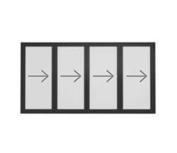 preview image for Utåtgående 4-delat 4V0-4 vikparti 3-glas