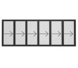 preview image for Utåtgående 6-delat 6V0-6 vikparti 3-glas