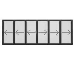 preview image for Utåtgående 6-delat 6V3-3 vikparti 3-glas