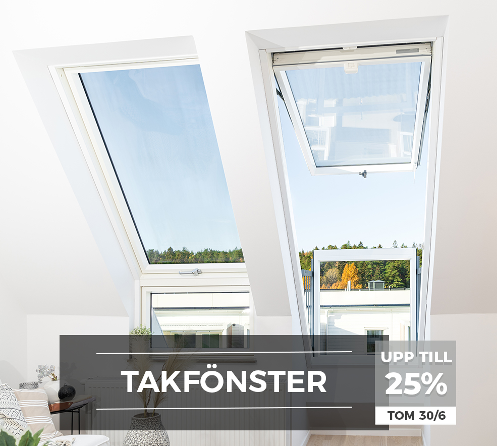 Upp till 25 % rabatt på takfönster från Fakro, hos Nordiska Fönster. 