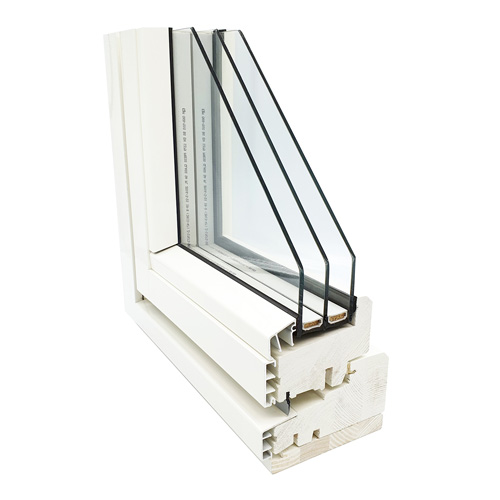 Profilbild av aluminiumbeklätt träfönster