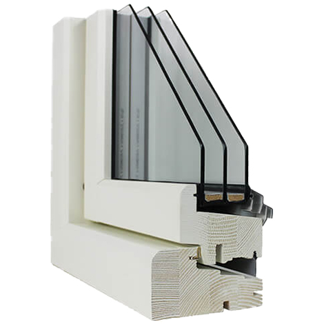 Profilbild av ett träfönster